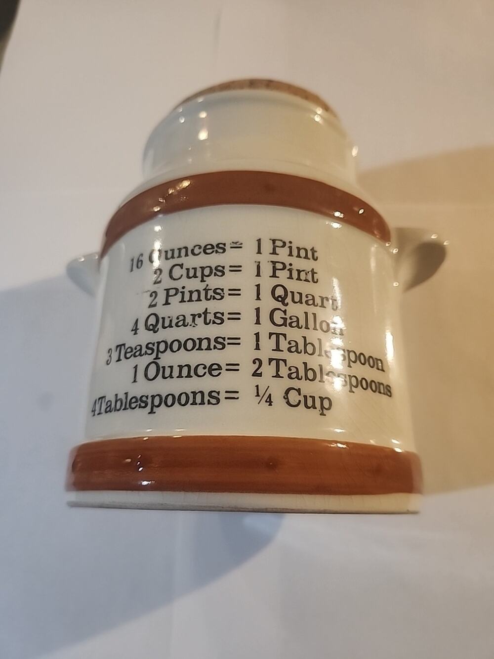 FTD Ceramic Milk Cream Can Shaped Ceramic Utensil Holder with Measurement Info